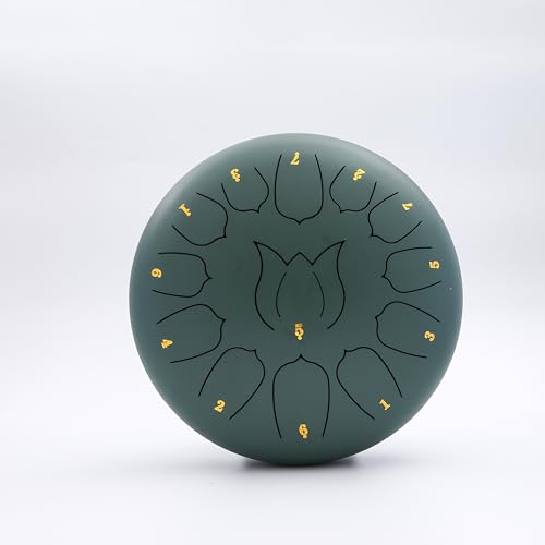 Image of 13Notes Steel Tongue Drum 12in Travel Bag and Mallets, Chakra Drum, Hand Percussion Instrument