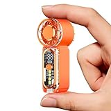 HUIQIHK Portable Mini Handheld Fan, 100 Speed Adjustable Pocket Fan with Digital Display, USB-C Rechargeable Personal Fan, Long Battery Life, Small Cooling Fan for Travel (Orange)