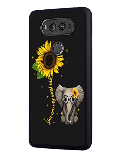 Case for LG V30   LG V30 Plus LG V30s   LG V35   LG V35 ThinQ, Slim Anti-Scratch TPU Rubber Protective Case Cover for LG V30 - Sunflower and Elephant