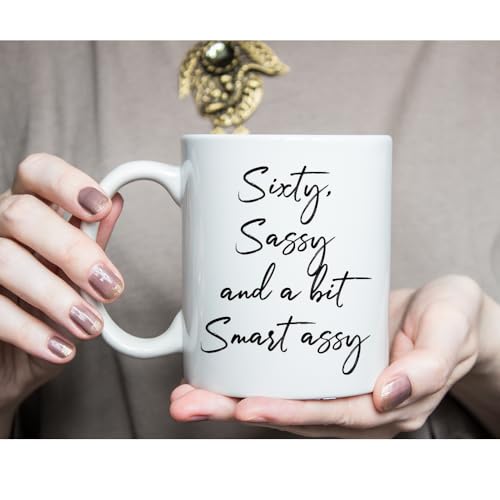 Mug de vidrio blanco clásico para 60 cumpleaños miniatura 3