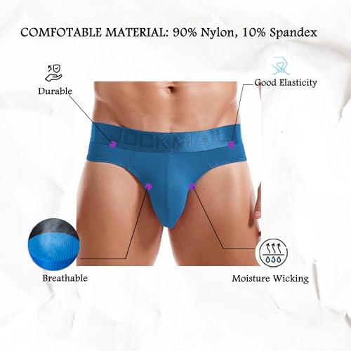 JOCKMAIL 2PCS/Pack Mens Jock Strap Mens Thongs Briefs Breathable Mesh Mens Athletic Supporter Jockstrap with Silk Waistband3
