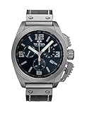 TW Steel Swiss Canteen Herren-Chronograph, 46 mm, Quarz, mit grauem Lederarmband
