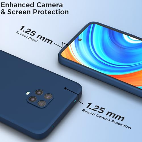 Image of Outlouders Back Cover for Redmi Note 9 Pro /Note 9 Pro Max /Poco M2 Pro /Note 10 Lite | Camera Protection | Durable Soft Matte Silicone Bumper Case (Blue)