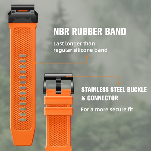 Bracelet Garmin Epix 2 Bandletic 22mm silicone de rechange compatible Instinct 2 - 5