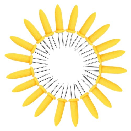 Corn on The Cob Holders: 20 Pcs Sweetcorn Holders Set - BBQ Skewers for Grilling - Ergonomic Non-Slip Handles - Stainless Steel Corn Forks for Home Kitchen Barbecue and Picnics