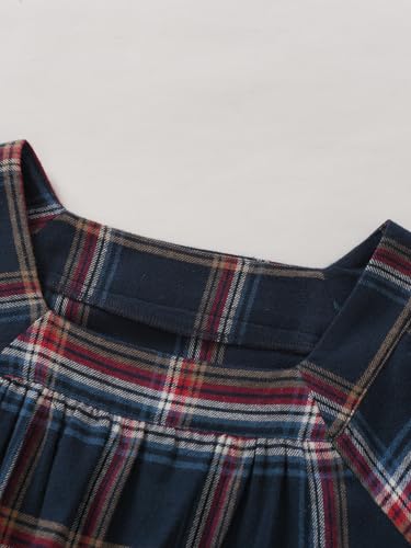 Women's Petite Flannel Nightgown Long Sleeve Pajama Dress3