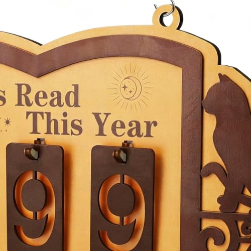 Rastreador de libros de madera tallada con tarjeta de registro anual de diseño 5
