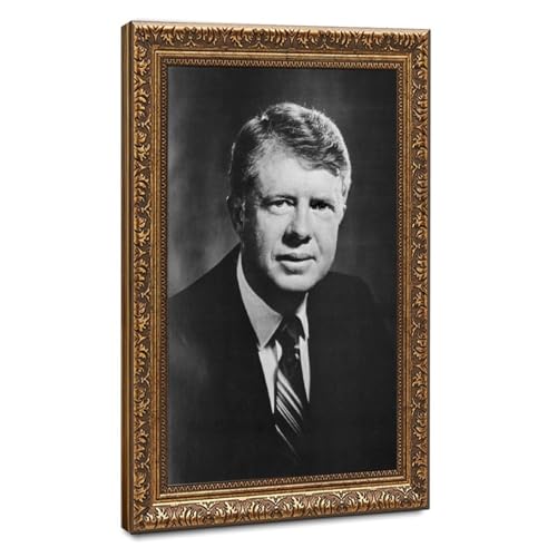 Portrait Jimmy Carter impression sur toile déco murale bureau 50x75 cm
