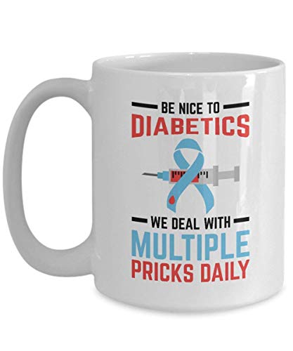 Caneca de diabetes tipo 1 caneca de café diabético acessórios diabéticos divertido diabetes tipo 2 diabetes diabetes diabetes humor médico humor
