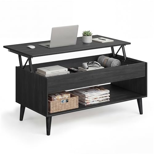 VASAGLE Lift Top Coffee Table, Lift Tabletop Dining Table, Gas