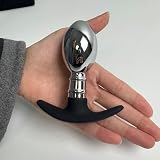 YILUQIFLY 3 Größen Edelstahl Kugel Anal Plug mit Silikon T-Base Anker für Anfänger bis Fortgeschrittene, sicheres und komfortables Analtraining Analspielzeuge (M)