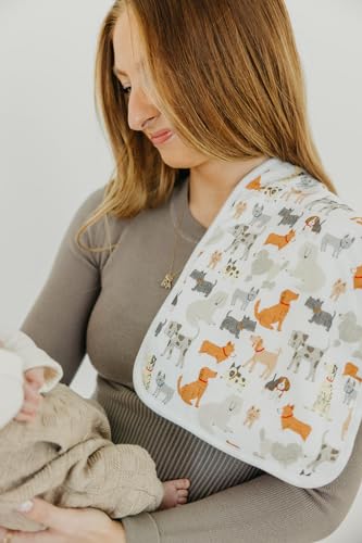 Image of Copper Pearl Premium Baby Burp Cloths - 3-Pack Large Cotton Burp Cloths, Extra Soft Spit Up Rags with 3 Absorbent Layers, Perfect for Baby Boy and Baby Girl Gifts (21 inch x 10 inch Size, Rufus Set)