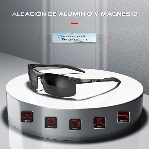 SIPLION Sunglasses Men Polarized for Men's Driving Sport Fishing hiking UV Protection Al-Mg Metal Frame Ultra Light3