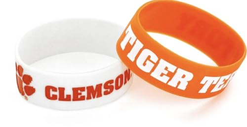 aminco NCAA Clemson Tigers Wide Bracelet, 2-Pack