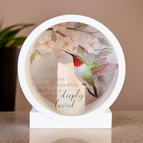 Carson Memorial Shadow Box Lantern with Flameless LED Candle Sympathy Gift for Funeral for Loss of Loved One Remembrance Lantern for Home Decor (Deeply Loved)