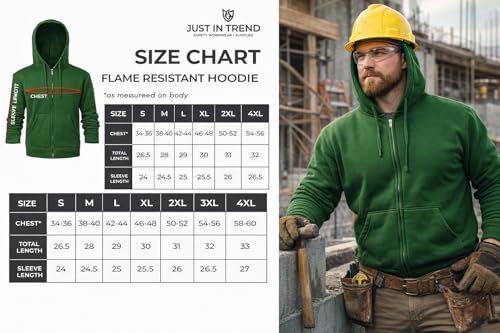 Image of Just In Trend Flame Resistant FR Fleece Hoodie - 100% C - Heavy Weight