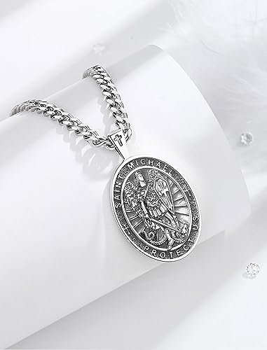 INFUSEU Unique Religious Gifts for Men Women, St. Michael/St. Christopher/St. Benedict/Virgin Mary Pendant Necklaces2
