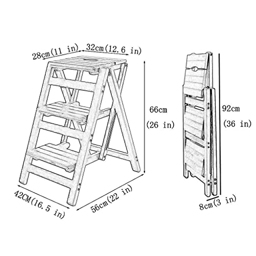 Taburetes de cocina de madera noble con estructura de escalera 4