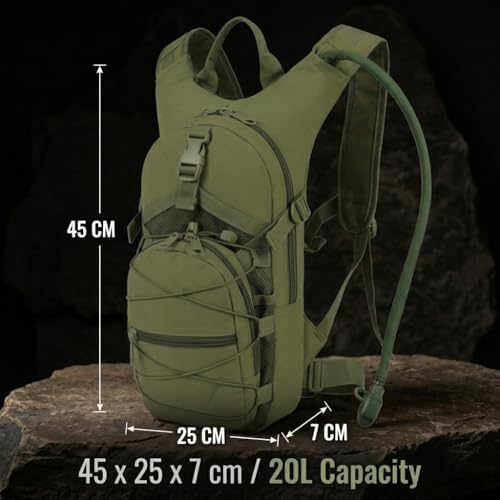 Image of Proberos Hydration Backpack, with 3L Water Bladder, Water Bladder Waterproof Women Men Hydration Pack for Hiking Cycling Outdoor Gear