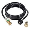 Aupoko 12 FT Propane Tank Extension Hose, Universal Propane Extension Include Propane Tank Adapter and Gauge, Leak Detector for Gas Grill, Heater and All Other Propane Appliances