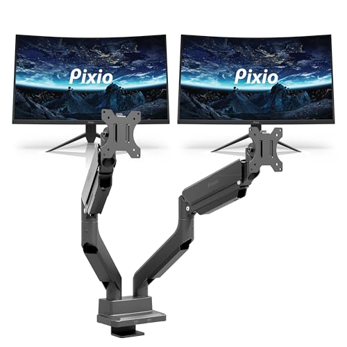 Image of Pixio Two PXC325 32 inch Curved 165Hz Refresh Rate FHD 1080p Resolution Fast VA Panel 1ms GTG Response Time Gaming Monitor with PS2D Ultrawide Heavy-Duty Premium Dual Monitor Arm