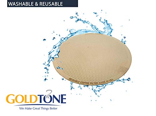 Goldtone Stainless Steel Reusable Disk Coffee Filter For Aero Press Coffee And Espresso Makers, Includes 1 Oz Scoop And Brush #TOP2