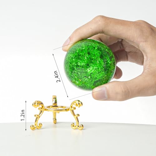 Boule de cristal craquelée LONGWIN 60 mm vert pour décoration d'intérieur - 6