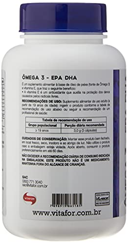 Kit 2 ômega 3 EPA DHA 1000mg Vitafor 120 cápsulas