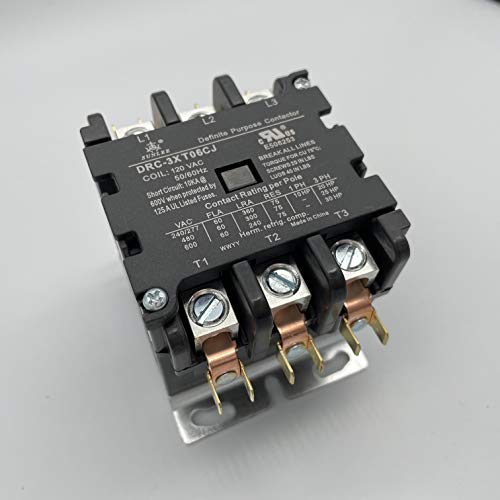 Sunlee Controls 60 Amp 75 Res 3 Pole Contactor 120V Coil Dp Contactor Hvac Contactor 42Ef35Af Equivalent #TOP3