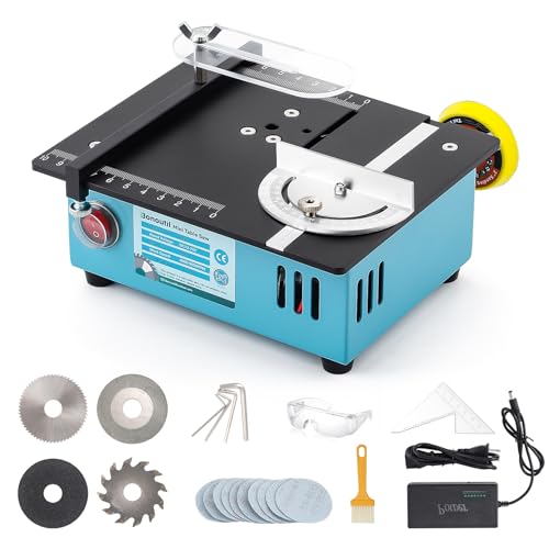 Bonoutil Mini Table Saw, 96W Dual Motor Control 4 Blades