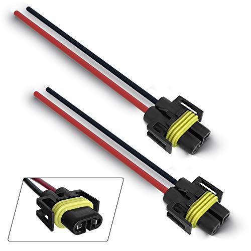 H11 H8 880 881 Female Adapter 14AWG Wiring Harness Headlight Sockets