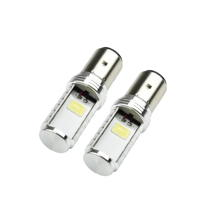 Car Passion Coppia Lampadine Led Per Fari Anteriori Moto BA20D H616 Biluce Bianco Ghiaccio 6000k Luce Abbagliante Anabbagliante Fascio Alto E Basso Scooter Motocicletta (BA20D)
