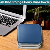 CD DVD Case, 40 Discs Capacity Portable Travel CD Case Storage Album Bag Plastic Bag Case - Double Side DVD DJ Disc Organizer with Hand Strap Protective Zipper Storage Wallet Hand Bag (Blue) - Image 3
