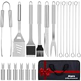 Anpro 21 PCS Grilling Accessories Grill Kit- Grill Set, Grilling Utensil Set, BBQ Accessories, BBQ Kit, BBQ Grill Tools, Grilling Gifts for Father's Day, Smoker, Camping, Kitchen