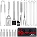 Anpro Grilling Accessories BBQ Tools Set, 21 PCS Stainless Steel Grill Kit with Case, Great Barbecue Utensil Tool for Men, Women, Dad