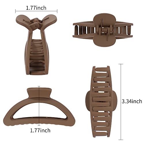 Canitor Hair Clips For Women 4Pcs Neutral Claw Clips Hair Clips For Thin Hair Medium Hair Clips Matte Claw Clips For Thin Hair Semicircle Hair Clips For Thick Hair Cute Small Hair Clips #TOP5