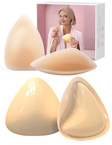 Sticky Bra Push Up Inserts Set - Reusable Double Sided Adhesive Bra Pads with Triangle Nipple Covers