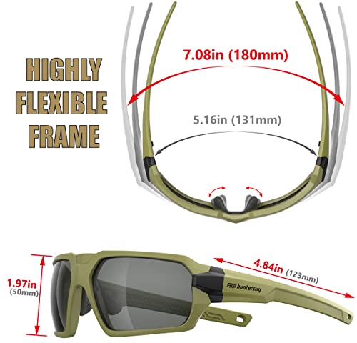 Image of HTS HUNTERSKY Ballistic Tactical ANSI Z87.1+ Impact Protection Anti Fog Shooting Glasses Military Grade Airsoft Range