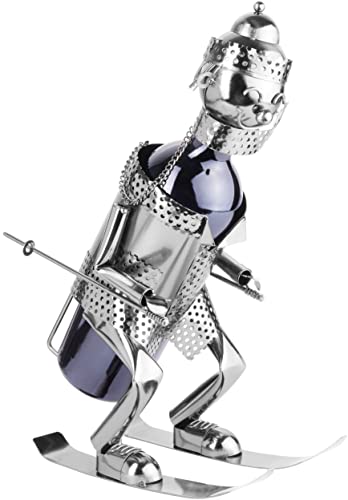Brubaker Wine Bottle Holder Statue Huge Winter Sports Skier Sculptures And Figurines Decor & Vintage Wine Racks And Stands Gifts Decoration #TOP4