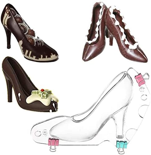 Yueser 3 Pieces 3D High Heel Shoe Mould Fondant Chocolate Cake Mold Baking Tool for Wedding Cake Decorating,High Heel Shoe DIY