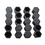 Artikelbreite: 2.4cm 20 STÜCKE Auto Radnabe Schraube Abdeckung leuchtende Mutter Kappen Bolzen Felgen Siliconel glow gummikappe for Lada Kia Honda Nissan Hyundai (Farbe : Schwarz, Größe : (NO17)17mm)