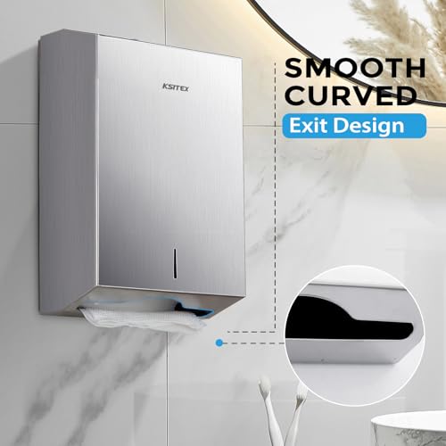 Paper Towel Holder Dispenser Wall Mount, Stainless Steel Paper Towel Dispenser, Toilet Paper Napkin Holder, C Fold Multifold Trifold Paper Towel Dispenser, Hand Towel Dispenser for Commercial Bathroom