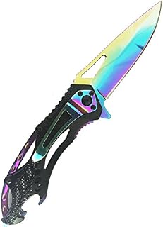 MTECH USA M Tech Folding Rainbow Blade Tactical Rescue Pocket Hunting Knife