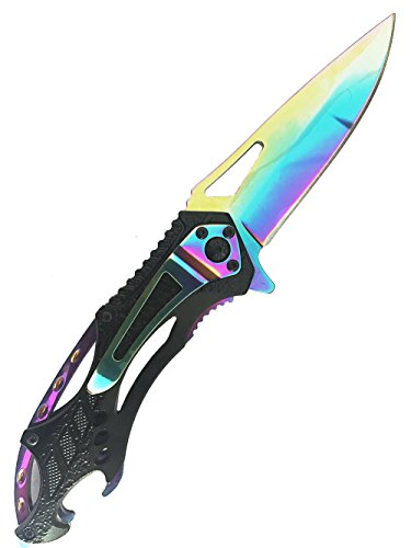 MTECH USA M Tech Folding Rainbow Blade Tactical Rescue Pocket Hunting Knife