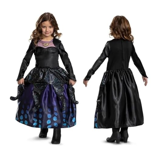 Disguise Disfraz Disney Úrsula Oficial - Disfraz Disney Úrsula Niña - Vestido Villana Úrsula Niña Talla S - Niñas de 4 a 6 Años