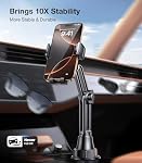 Coolpow Support de la tasse de voiture de téléphone pour voiture Ultra Stable & Ne jamais secouer le support de téléphone cellulaire Car Cupholder Support Cellulaire Auto Car Support pour iPhone 17 16 15 Galaxy S25 Tous les 4-7'' Téléphone