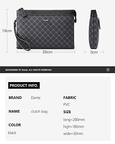 Men Bag Fashion Plaid Leather Large Capacity Slim Clutches Male Business iPad Phone Wrist Bag4