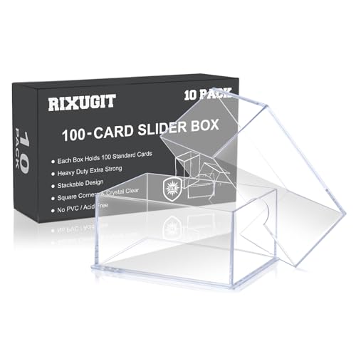 RIXUGIT 10-Pack 100-Count Deck-Case Card-Box - 2 Piece Trading Card Storage Box, Trading Deck Boxes, Clear Case Collection Storage Box for Gaming, Sports, Baseball, Playing
