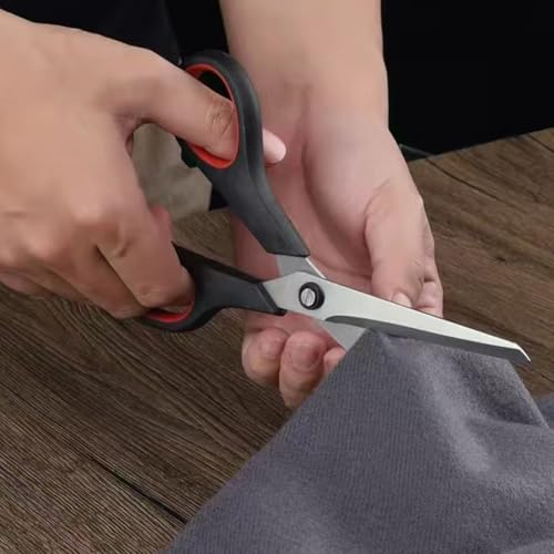 Miniatura 5 de 3 Tijeras Ultra Afiladas De Acero Inoxidable De 8.5 Pulgadas: Cómodas, Agarre, Versátiles Para Manualidades De Oficina Y Hogar, Para Mano Derecha E Izquierda