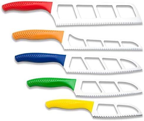 Easy Slice Five Knife Pack Set With Scalloped Double Serrations